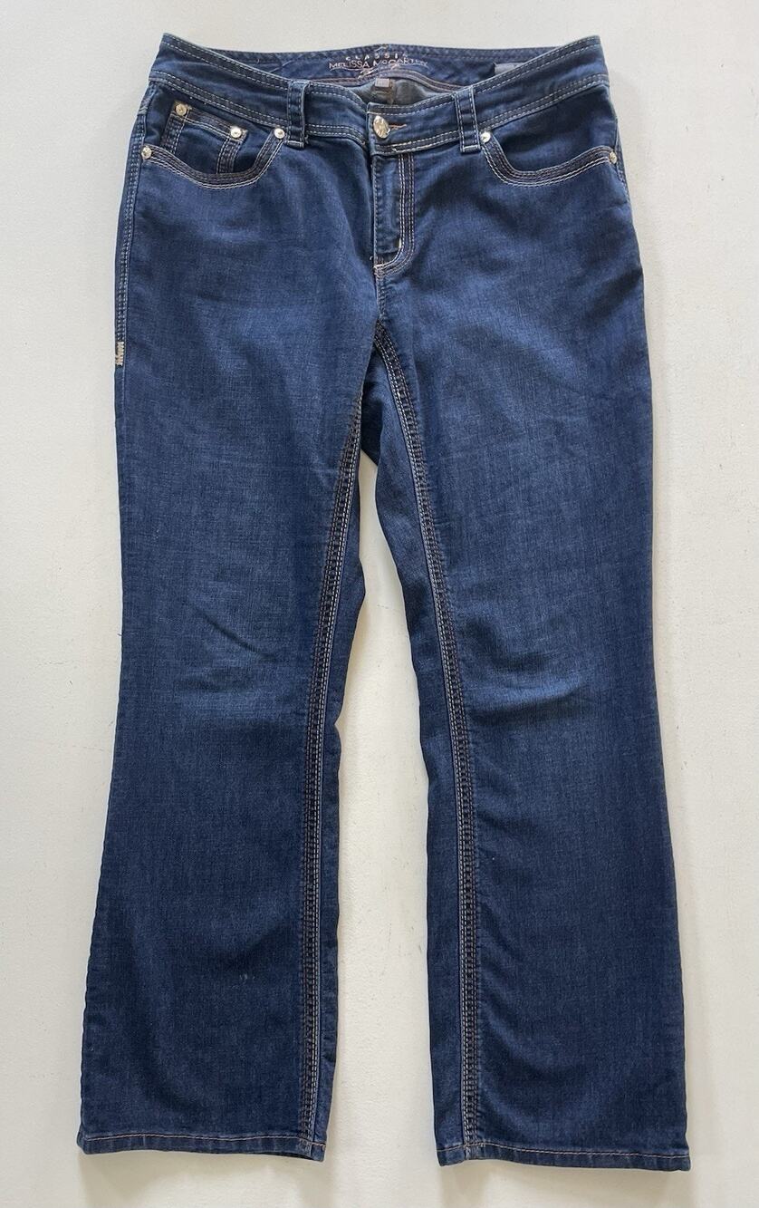 Melissa McCarthy Seven7 Medium Wash Boot Cut Blue Jeans 14W